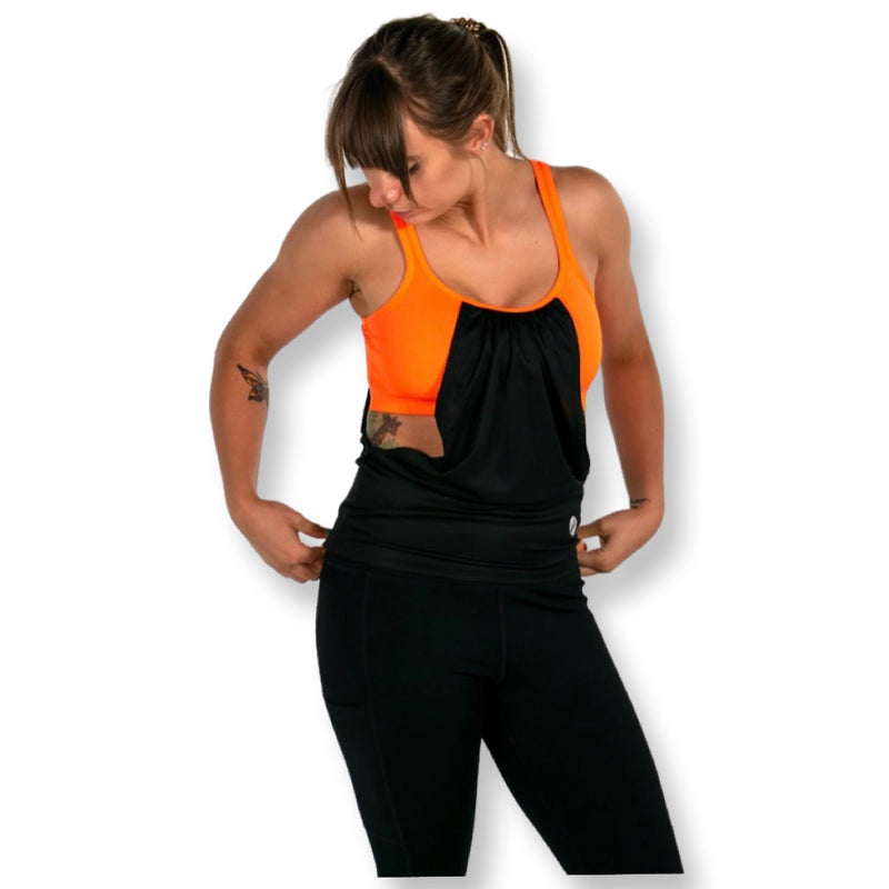 Arden Tank - Black/Electric Orange